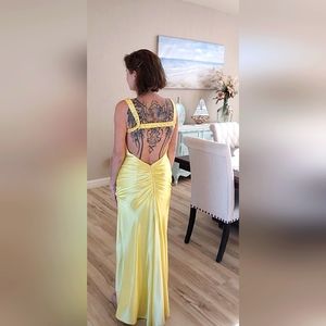 Yellow Dress Formal Satin